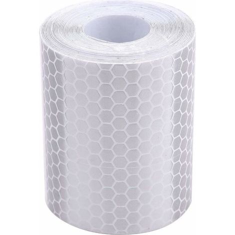 [NIEMALS VERWENDET] Reflektierendes Klebeband, 5 cm Breite x 3 m Länge, Reflektoren für Auto, Motorrad, Anhänger, Traktor, LKW, Sicherheitswarnung (weiß)