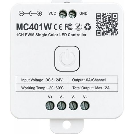 Led Dimmer Push WIFI RF 2.4G, App TUYA, Smart Life Max 12A DC 5–24V