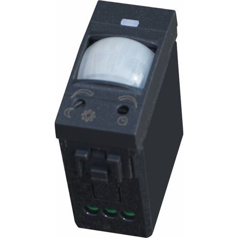 ETTROIT Sensore di Movimento 1 Modulo nero con Regolazione Tempo/Lux Compatibile BTicino Living – SKU LN1800