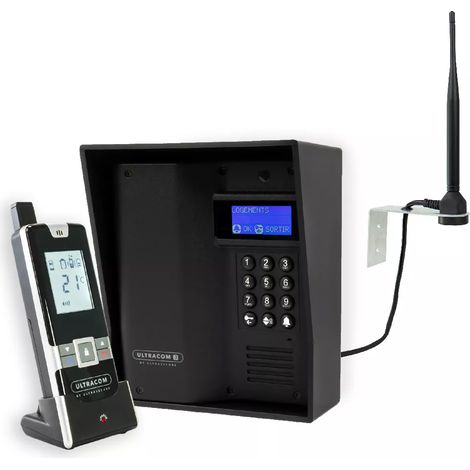 Interphone 600m autonome sans-fil - UltraCOM3 visière noire + combiné + antenne : "contourner obstacle / pilier" (1/5)