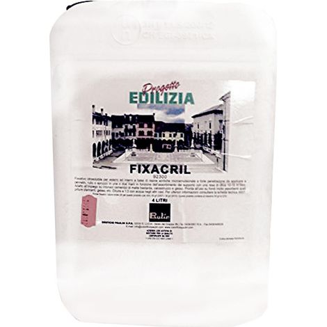 Isolante acrilico fissativo all'acqua murale "Fixacril" da esterno e interno 4 lt (1/2)