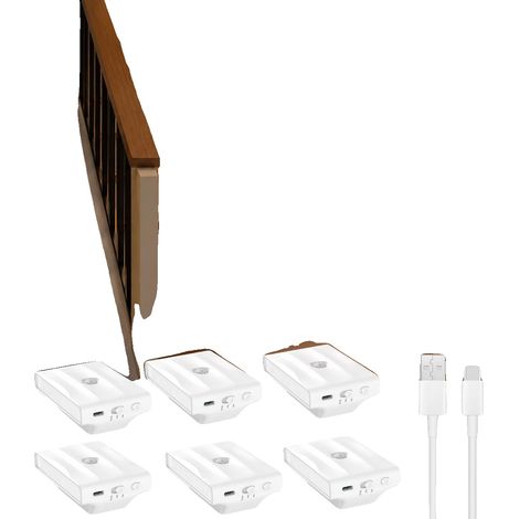 Bewegungsmelder Nachtlicht, wiederaufladbar, 3 einstellbare Modi, 6PCS (1/2)