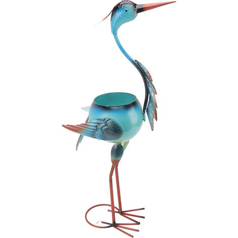 Pot de fleurs en forme de grue en fer forgé, pot de fleurs décoratif original et mignon pour terrasses et patios. (1/5)