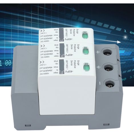 Parafoudre 3P pour Systèmes Courant Continu 20‑40KA 1000VDC - Dispositif de Protection contre les Surtensions (1/5)