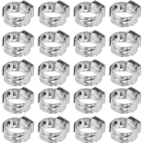 Lot de 20 colliers de serrage pour tuyaux, améliorant la résistance à la corrosion. Collier de serrage à double fil réglable pour tuyaux industriels de 11,3 à 13,8 mm. (1/5)