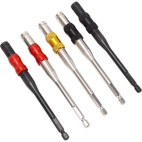5 Tiges d'Extension Magnétiques Hexagonales 1/4 Pouce, Longueur 145 mm, pour Embouts de Tournevis (1/5)