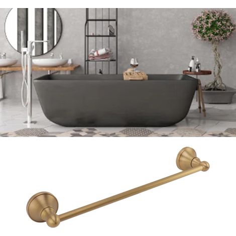 Porte-serviettes tout cuivre, barre simple, porte-serviettes de salle de bain de style européen, tringle de suspension, étagère de rangement pour salle de bain. (1/5)