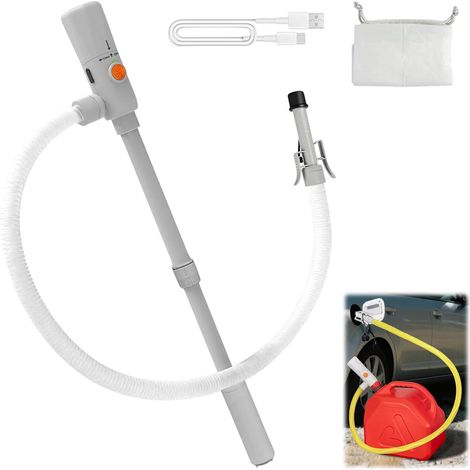 Pompe de transfert électrique - Double alimentation (USB-C/AA), pompe à carburant avec capteur d'arrêt automatique, 2,8 GPM, pompe à essence pour bidon, pompe à diesel électrique télescopique (1/5)