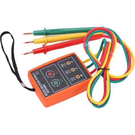 SM852B Testeur de séquence de phase CA triphasé avec indicateur LED et détecteur de rotation, 60 V 600 V (1/5)