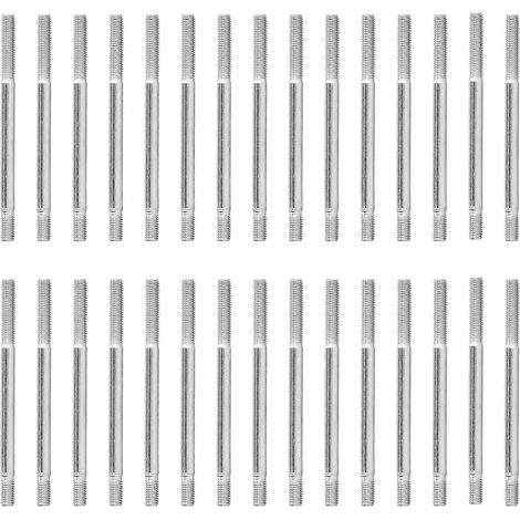 30 Stück doppelseitige Gewindebolzen aus verschleißfestem Kohlenstoffstahl, M6-Doppelbolzen für Motoren, 113 mm / 4 Zoll