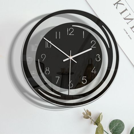 Horloge murale moderne 30x30 cm – Silencieuse avec mouvement de balayage – Acrylique durable avec surface miroir – Pour salon et chambre