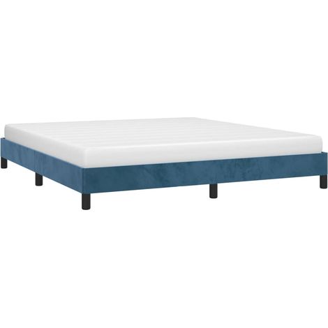 Cadre de lit sans matelas bleu foncé 180x200 cm velours vidaXL (1/5)