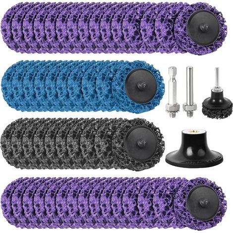 50 Pièces Disque Abrasif 50mm,Disques Abrasifs Violet/Bleu/Noir Disque Decapage Peinture Petit Disque Poncage per Pour l'élimination des couches de peinture, de la rouille et de l'oxydation (1/5)