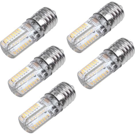 Lot de 5 ampoules LED E17 5W 64 SMD 3014, lumière blanc chaud, 110-220V CA (1/5)