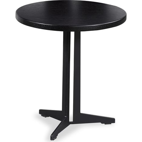 Beistelltisch Rund Pärumm Oslo 45x45 cm aus Holz und Metall Schwarz