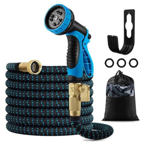 Tuyau extensible 7.5m bleu raccord CE lavage voiture/jardin