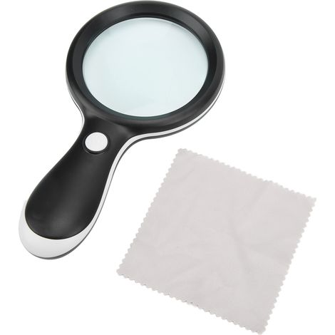 Loupe LED, loupe de poche en ABS avec lumière, pour vérifier les timbres et les cartes. (1/5)
