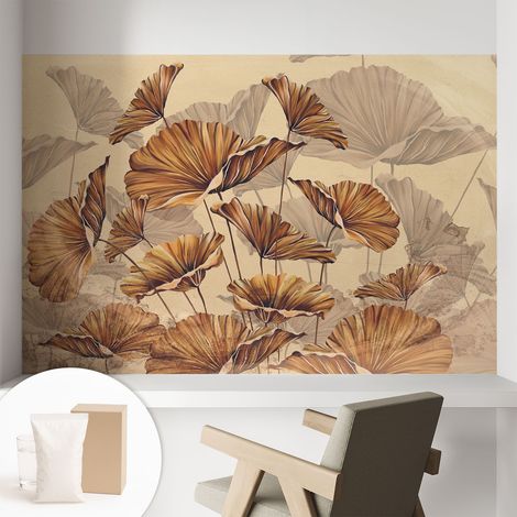 Papier peint intissé décoratif avec colle pour salon chambre et bureau Installation rapide Élégance automnale 104x70 cm (1/5)