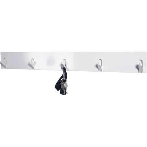 Porte-manteau design 5 patères murales blanc Neli