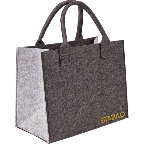 Filztasche Filz Shopper Einkaufstasche hellgrau/ anthrazit 35x20x28 cm bis 10 kg (1/3)