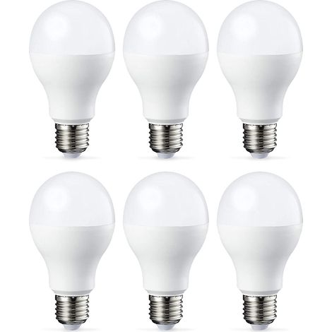 Lot de 6 ampoules LED Culot Edison à vis E27 18 W (équivalent 180 W) Blanc froid Intensité non variable (1/3)