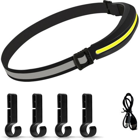 Lampe frontale LED rechargeable, portable, étanche, projecteur COB pour course nocturne, vélo, pêche, camping. (1/5)