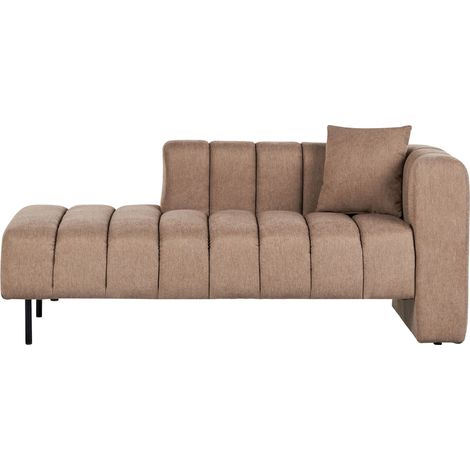 Right-Hand Chaise Lounge LANNILS Fabric Light Brown
