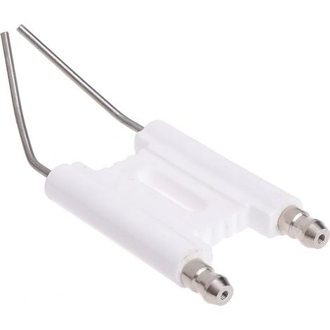 Double Tige en céramique électrode d'allumage à étincelle Machine à brûler mazout gaz cuisinière à gaz électrode d'allumage Blanc + Argent (1/5)