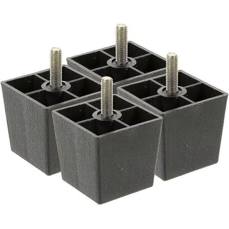 Quatre pieds de canapé carrés de rechange, compatibles avec les meubles à hauteur réglable. (1/5)
