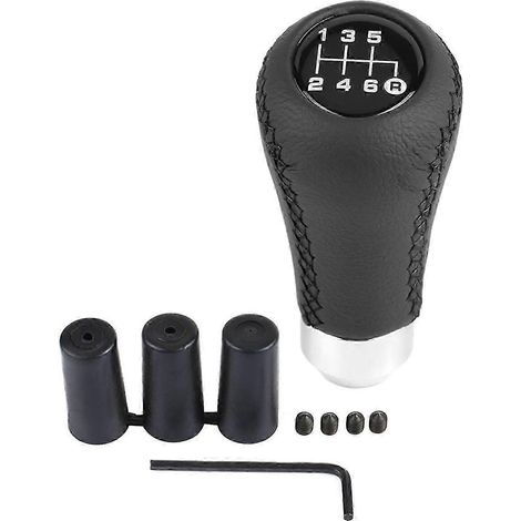 Pommeau de levier de vitesse universel pour voiture, 6 rapports, en polyuréthane avec 3 flexibles, noir intelligent (1/5)