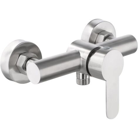 QORVA-Mitigeur de douche mural, robinet de douche universel en acier inoxydable 304, mitigeur de douche à poignée unique avec accessoires de montage pour eau froide et chaude (A) (1/4)
