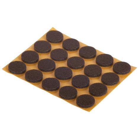 Patins en feutre Ø 17 mm. autocollants.marron Contenu : 20