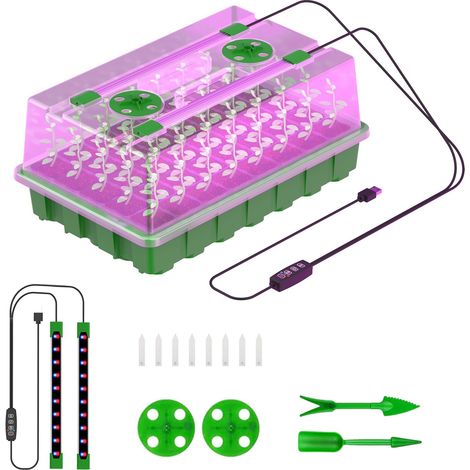 Plateaux de Germination de graines d'intérieur – Kit de Serre réutilisable avec humidité réglable for la Croissance des Plantes et Le démarrage des graines (1/5)