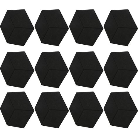 12 Panneaux Acoustiques Mousse Absorbante Héxagonaux Biseautés Isolation Phonique Studio Enregistrement Noir (1/5)