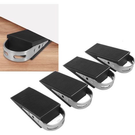 Butée de porte coupe-vent, limiteur de porte, butée de porte mobile en caoutchouc silencieux et acier inoxydable (1/5)