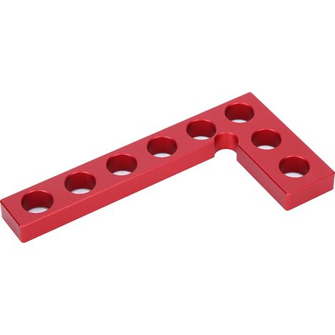 Règle d'angle à 90 degrés, outil de travail du bois, règle en pouces (0-100 mm), rouge (1/5)
