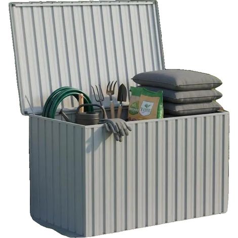 Coffre de Rangement Extérieur, Facile à Nettoyer, Matériau de Qualité Supérieure, Gris (1/2)