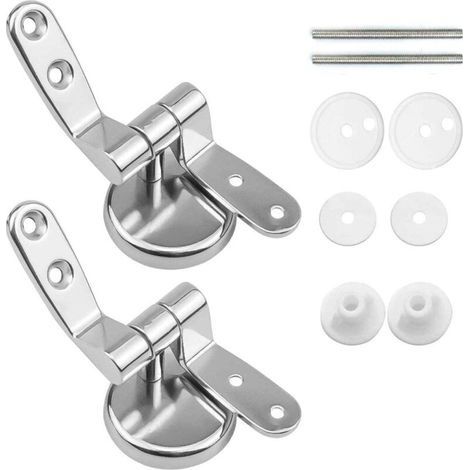 Charnière de siège de toilette, ensemble de 2 charnières de siège de toilette de rechange avec fixations en alliage de zinc - Versailles (1/5)
