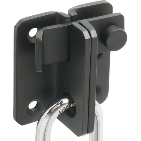 Verrou de Porte Coulissante Cadenas Moraillon Serrure de Porte Loquet de Verrouillage de Boucle Crochet Antivol, EMS3006R-B-FR (1/5)