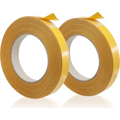 2 PCS Ruban Adhésif Double Face Extra Fort, 10mm x 20m, Rouleaux de Ruban Adhésif Double Face Robuste, Double Sided Adhesive Tape, Idéal pour Couture, Maison, Bureau, DIY, Double Face Fin et Discret (1/5)
