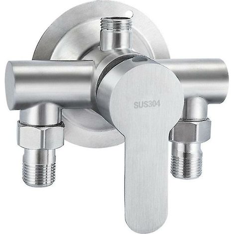 LaBlanc – Duscharmatur-Schalter aus Edelstahl mit G1/2-Gewinde, Edelstahl 304, für Warm- und Kaltwasser, wandmontierter Metallgriff (1/4)