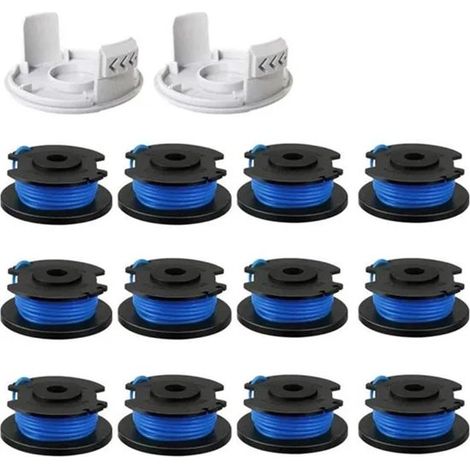 Bobine de rechange - pour Ryobi One+ AC14RL3A, coupe-herbe sans fil, 10 bobines + 2 têtes de coupe - 12 pièces pour la débroussailleuse Ryobi à pouce (1/5)