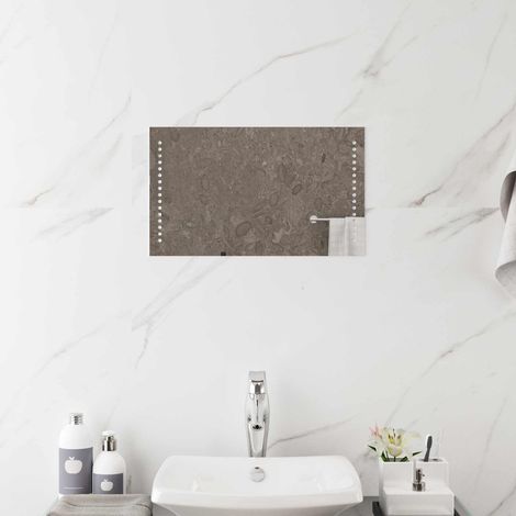 vidaXL Miroir de salle de bain LED Transparent 50 x 30 cm verre trempé (1/5)