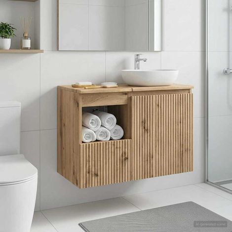 Mueble de Cuarto de Baño Roble Artesanal 30 x 41 x 50 cm
