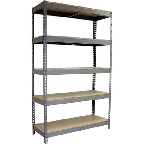 SimonRack Scaffale Industriale, 3000x1200x600 mm, 5 Ripiani in Legno, Portata 400 kg per Ripiano, Scaffale Carichi Pesanti, Grigio/Legno – Ecoforte