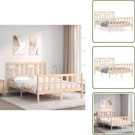 Cama de pino - vidaXL Estructura de cama sin colchón madera de pino blanca 140x200 cm - Cama de madera blanca