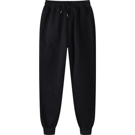 Pantalon homme, pantalon de survêtement, pantalon hip-hop, legging rembourré, pantalon décontracté - Taille S - Noir (1/3)