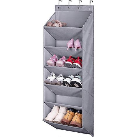 Schuhorganizer zum Einhängen an der Tür mit tiefen Taschen für 12 Paar Schuhe, ideal für Kleiderschränke und Studentenzimmer mit schmalen Türen. (1/5)