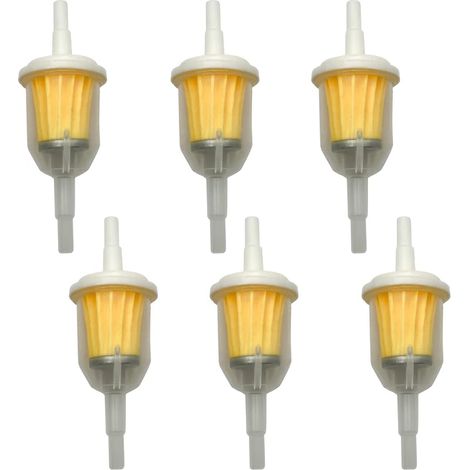 Lot de 6 filtres à carburant en ligne à gaz 1/4" x 5/16" petit moteur remplace pour Kawasaki Kohler Briggs Stratton John Deere (1/4)