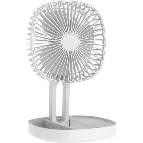 Mini ventilateur électrique, Alimentation USB Design pliable, Bureau en dortoir, Blanc rechargeable (1/5)